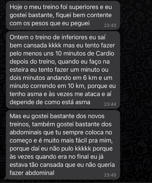 Depoimento de aluna da Letícia